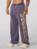 Men's Loose Fit Graphic Print Casual Sports Straight Leg Trousers