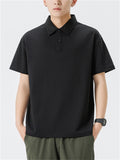 Men's Summer Cotton Solid Color Lapel Polo T-Shirt