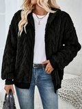 Women's Fleece Zip-up Loose Fit Sherpa Jacket Casual Warm Coat
