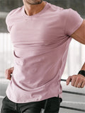 Men's Solid Skintight Sweat Absorbing Gym Shirt