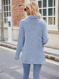 Women's Striped Texture High Neck Slim Fit Shirt