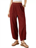 Women's Casual High Waist Wide Leg Loose Fit Pockets Corduroy Pants