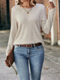 Autumn Crew Neck Long Sleeve Casual Shirt for Lady