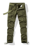 Mens Cotton Blend Mid-waist Multi Pocket Tactical Cargo Pants