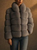 Women Trendy Warm Faux Fur Bubble Winter Coats