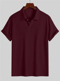 Men's Summer Casual Ribbed Knit Short Sleeve Polo Shirts