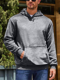 Men's Solid Color Long Sleeve Pullover Fleece Hoodie