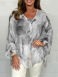 Lightweight Relaxed Fit Printed Chiffon Blouses for Women