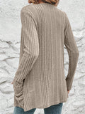 Women's Casual Solid Color Pockets Long Sleeve Cardigan Sweater