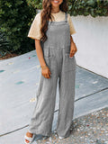 Cute Square Neck Loose Large Pocket Jumpsuit for Women