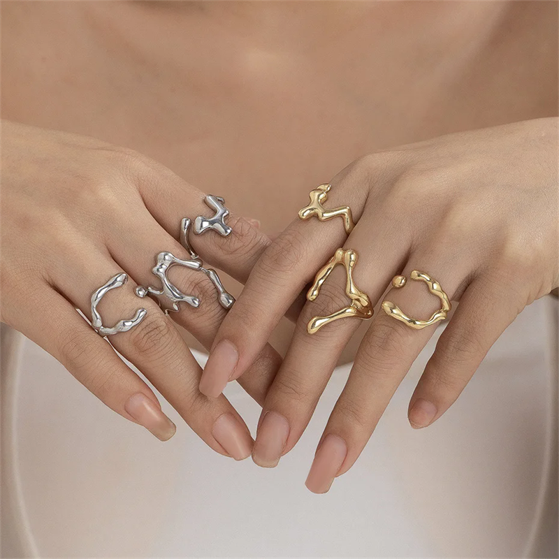 3Pcs/Set Female Fashionable Water Drop Shaped Irregular Rings