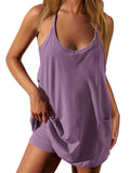Women's Summer Solid Color Strappy Sleeveless Jumpsuits