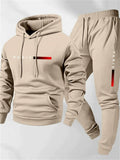 Men's Casual Loose Fit Hoodie & Jogger Tracksuit Set for Spring