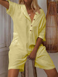 Summer Cozy Side Pocket Cotton Linen Jumpsuit for Women