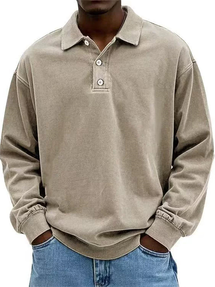 Casual Men's Polo Shirts Long Sleeve Lapel Polos