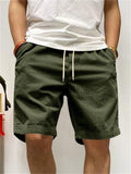 Retro Men's Casual Corduroy Drawstring Cargo Shorts