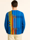 Men's Trendy Contrast Color Striped V Neck Long Sleeve Shirts