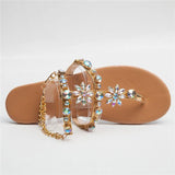 Beautiful Rhinestone Flat Sandals