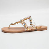 Beautiful Rhinestone Flat Sandals