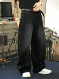 Men's Retro Urban Barrel Fit Baggy Washed Denim Jeans