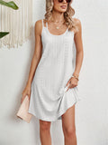 Women's Candy Color U Neck Sleeveless Hollow Out Sundress