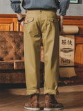 Men's Retro Style Straight Leg American Causal Cargo Pants