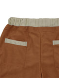 Trendy Contrast Color Drawstring Knitted Casual Pants for Men