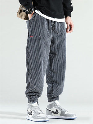 Men's Fashion Corduroy Drawstring Ankle-tied Trousers