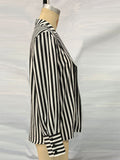 Women's French Style Elegant Deep V Neck Striped Blouses