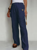 Ladies Summer Pure Color Daily Wear Comfy Trousers