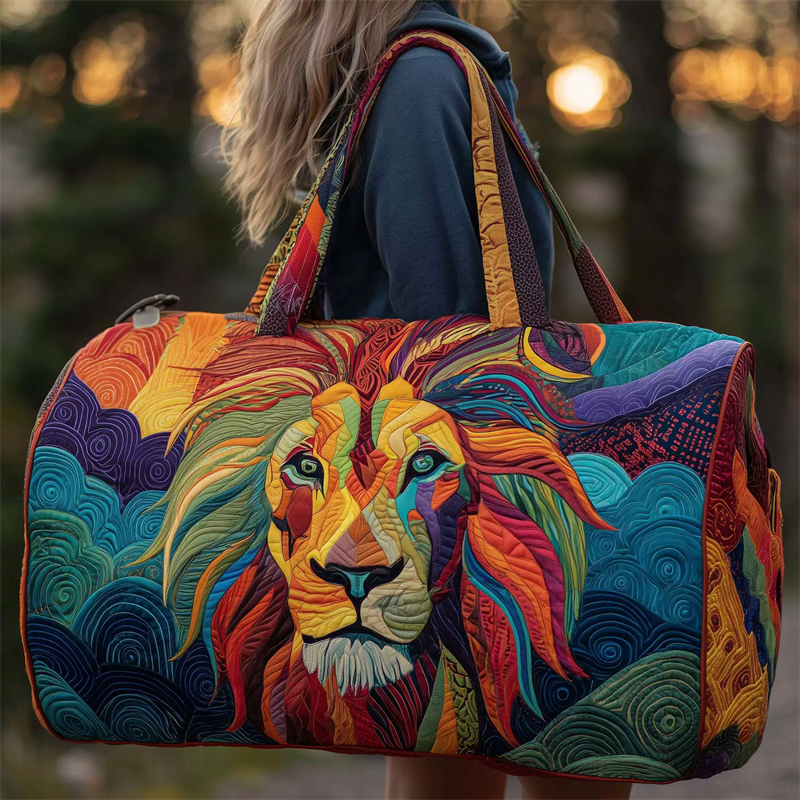 Colorful Lion Pattern Weekender Duffle Bag for Women