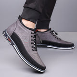 Men's Casual Faux Leather High-tops Flats Shoes