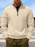 Men's Half-Zip Stand Collar Sweatshirts Warm Casual Outdoor Sports Top