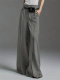 Women's Summer Chic Solid Color High Waist Split Wide Leg Pants