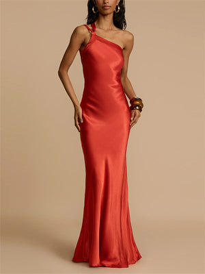 Women's Summer Trendy Sexy Asymmetric Strap Backless Dress