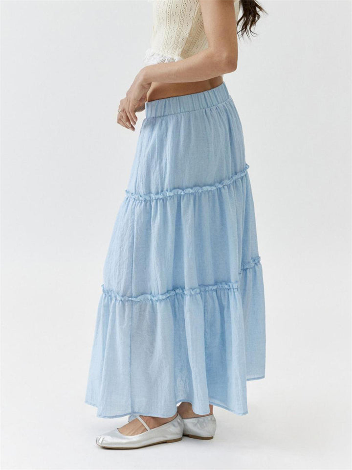 Beautiful Patchwork Design Cake Long Skirt for Women