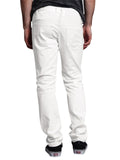 Men's Personality Leather Splicing Straight Leg Pants