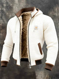 ‌Men's Hooded Bomber Jacket with Faux Fur Lining Winter Warmth‌
