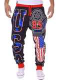 USA National Flag Hip-Hop Baggy Sports Sweatpants for Men