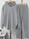 Women's Autumn Loose Fit Cozy Drop Shoulder Hoodie and Pants Set