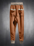 Trendy Contrast Color Drawstring Knitted Casual Pants for Men