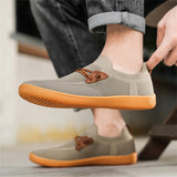 Men's Casual Contrast Color Breathable Mesh Slip-Ons Flats Shoes