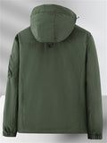Men's Casual Camouflage Pockets Long Sleeve Hooded Jacket Coats