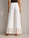 Womens High Waisted Wide Leg Pants with Circular Hem