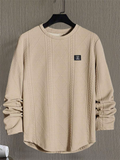 Men's Autumn Cable-Knit Slim Fit Long Sleeve Pullover Sweatshirts