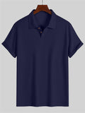 Men's Summer Casual Ribbed Knit Short Sleeve Polo Shirts