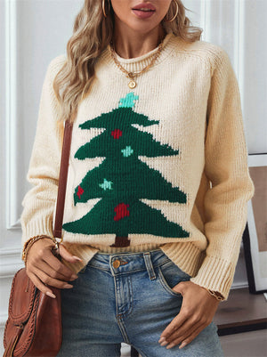 Women's Autumn Round Neck Christmas Tree Pullover Sweaters