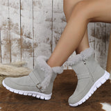 Women's Winter Solid Thickened Fleece Snow Boots