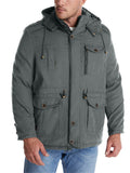 ‌Men's Hooded Military Style Outdoor Thermal Lined Coat with Multiple Pockets‌