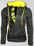 Men's Autumn Contrast Color Pockets Long Sleeve Hooded Sweaters